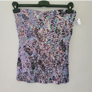 Express Large Sequin Strapless Dressy Tube Top